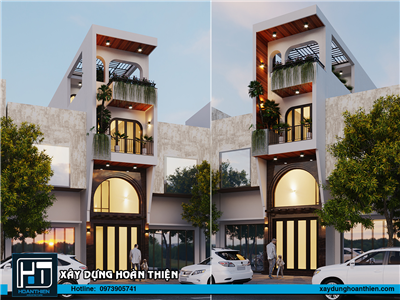 Mẫu nhà ống hiện đại 4 tầng, diện tích 4x28m